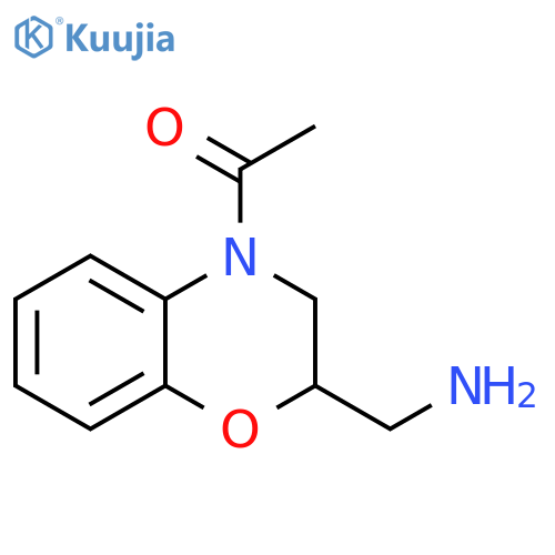 1-2-(aminomethyl)-3,4-dihydro-2H-1,4-benzoxazin-4-ylethan-1-one structure