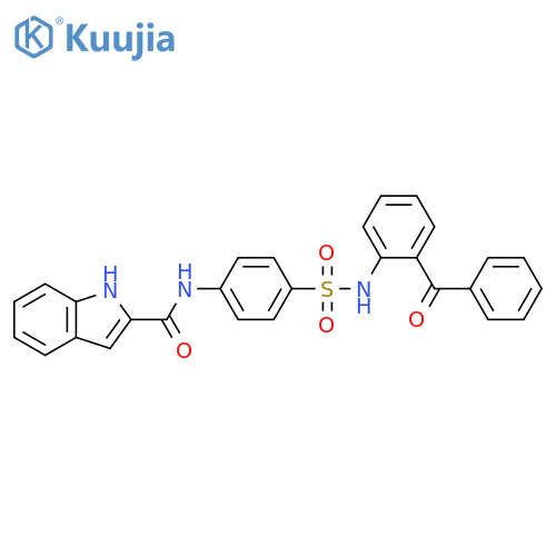 1H-Indole-2-carboxamide, N-[4-[[(2-benzoylphenyl)amino]sulfonyl]phenyl]- structure