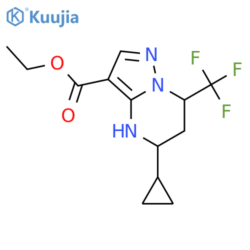 Ethyl 5-Cyclopropyl-7-(trifluoromethyl)-4,5,6,7-tetrahydropyrazolo1,5-apyrimidine-3-carboxylate structure