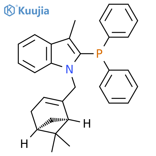 1H-Indole,1-[[(1R,5S)-6,6-dimethylbicyclo[3.1.1]hept-2-en-2-yl]methyl]-2-(diphenylphosphino)-3-methyl- structure