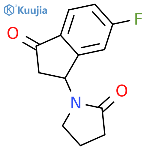 2-Pyrrolidinone, 1-(6-fluoro-2,3-dihydro-3-oxo-1H-inden-1-yl)- structure