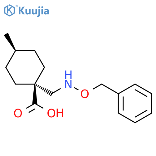 Cyclohexanecarboxylic acid, 4-methyl-1-[[(phenylmethoxy)amino]methyl]-, cis- structure