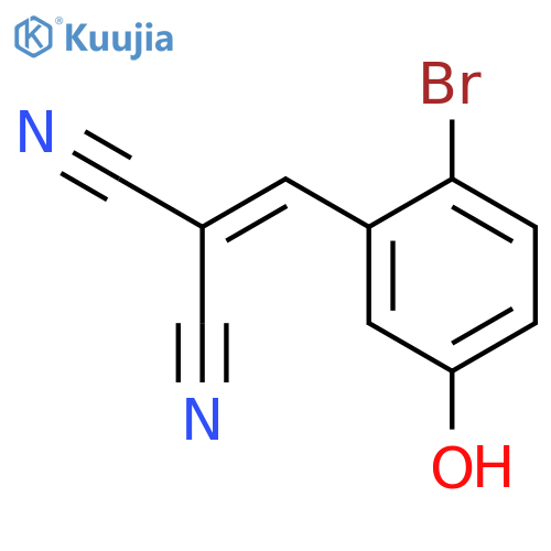 (2-bromo-5-hydroxybenzylidene)malononitrile structure