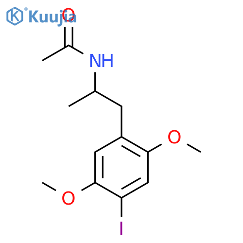 (+/-)-N-acetyl-1-(2,5-dimethoxy-4-iodophenyl)-2-aminopropane structure