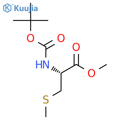 L-Cysteine, N-[(1,1-dimethylethoxy)carbonyl]-S-methyl-, methyl ester structure