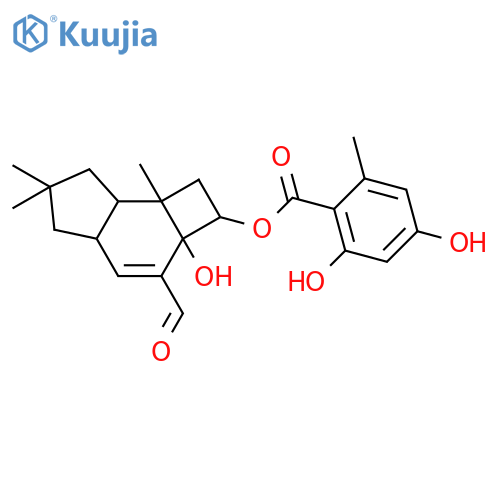 (2R,2aS,4aS,7aS,7bR)-3-formyl-2a-hydroxy-6,6,7b-trimethyl-2,2a,4a,5,6,7,7a,7b-octahydro-1H-cyclobuta[e]inden-2-yl 2,4-dihydroxy-6-methylbenzoate structure