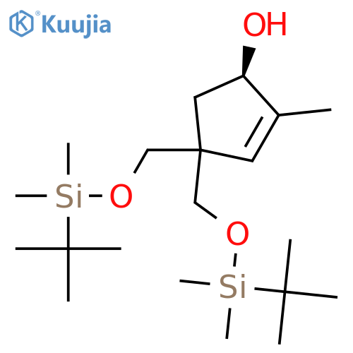 2-Cyclopenten-1-ol,4,4-bis[[[(1,1-dimethylethyl)dimethylsilyl]oxy]methyl]-2-methyl-, (1R)- structure