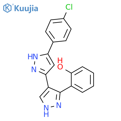 Phenol, 2-[5-(4-chlorophenyl)[3,4'-bi-1H-pyrazol]-3'-yl]- structure