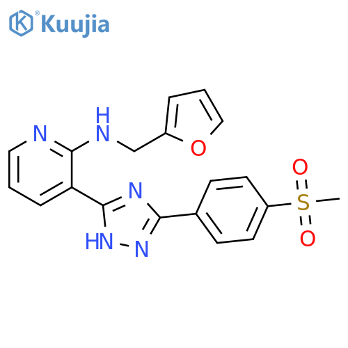2-Pyridinamine, N-(2-furanylmethyl)-3-[3-[4-(methylsulfonyl)phenyl]-1H-1,2,4-triazol-5-yl]- structure