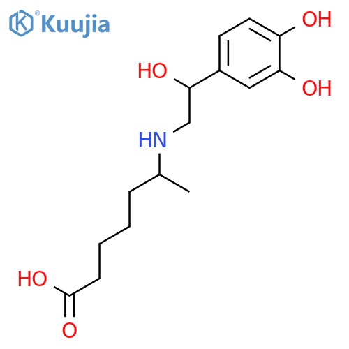 Heptanoic acid, 6-[[2-(3,4-dihydroxyphenyl)-2-hydroxyethyl]amino]- structure
