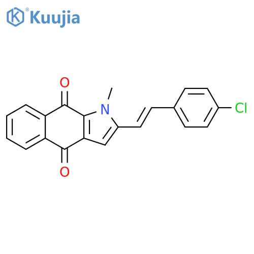 1H-Benz[f]indole-4,9-dione,2-[(1E)-2-(4-chlorophenyl)ethenyl]-1-methyl- structure