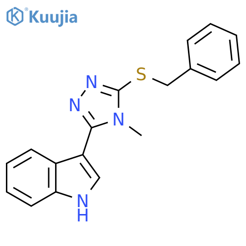 3-5-(benzylsulfanyl)-4-methyl-4H-1,2,4-triazol-3-yl-1H-indole structure