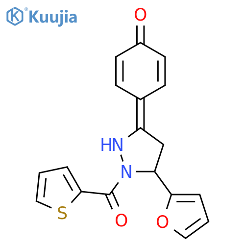 4-[5-(furan-2-yl)-1-(thiophene-2-carbonyl)-4,5-dihydro-1H-pyrazol-3-yl]phenol structure
