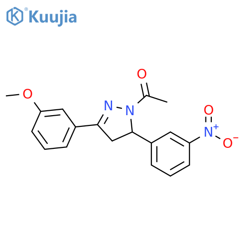 1-3-(3-methoxyphenyl)-5-(3-nitrophenyl)-4,5-dihydro-1H-pyrazol-1-ylethan-1-one structure