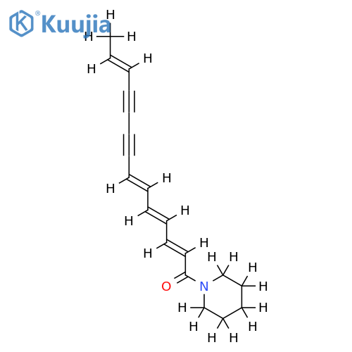 2,4,6,12-Tetradecatetraene-8,10-diynoic acid piperidide structure