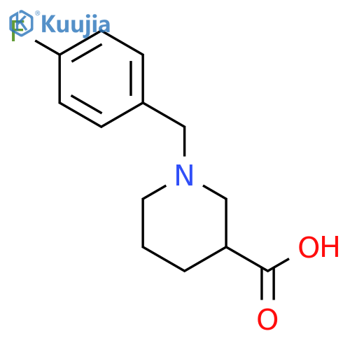 1-(4-fluorophenyl)methylpiperidine-3-carboxylic acid structure