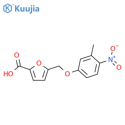 5-(3-methyl-4-nitrophenoxy)methylfuran-2-carboxylic acid structure