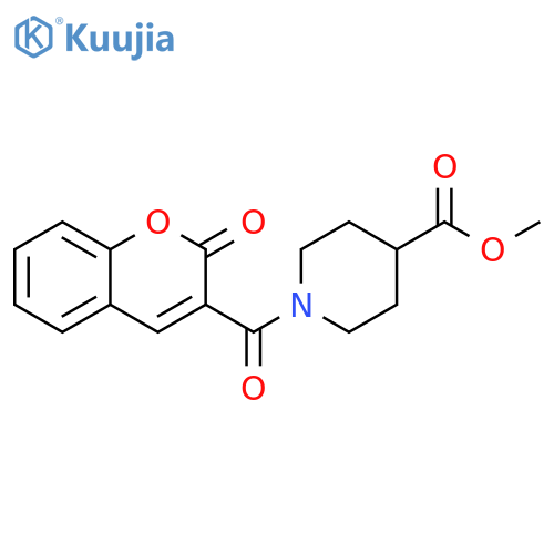 methyl 1-(2-oxo-2H-chromene-3-carbonyl)piperidine-4-carboxylate structure