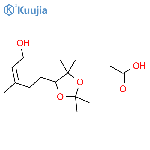 2-Penten-1-ol, 3-methyl-5-(2,2,5,5-tetramethyl-1,3-dioxolan-4-yl)-,acetate, (2E)- structure