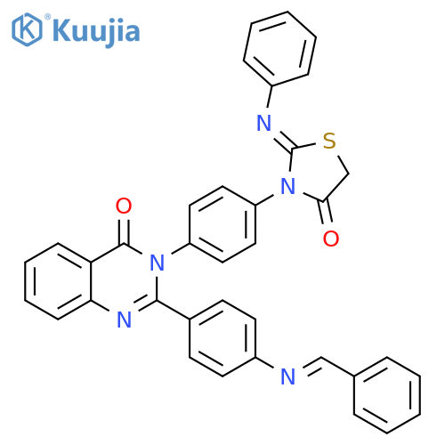 4(3H)-Quinazolinone,3-[4-[4-oxo-2-(phenylimino)-3-thiazolidinyl]phenyl]-2-[4-[(phenylmethylene)amino]phenyl]- structure