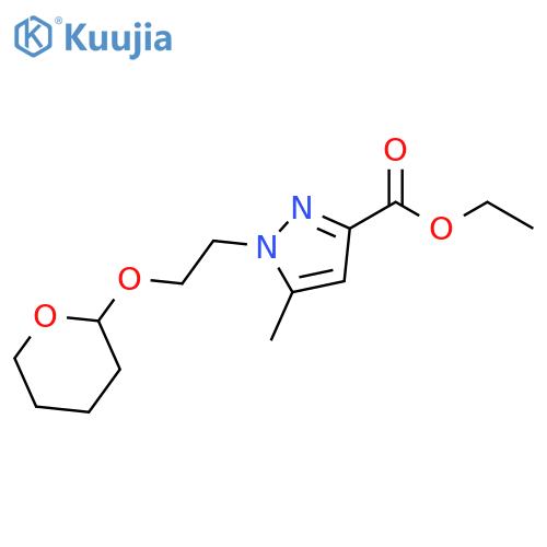 1H-Pyrazole-3-carboxylic acid, 5-methyl-1-[2-[(tetrahydro-2H-pyran-2-yl)oxy]ethyl]-, ethyl ester structure