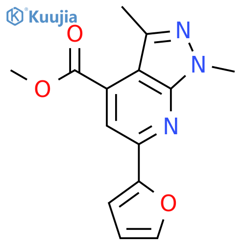 methyl 6-(furan-2-yl)-1,3-dimethyl-1H-pyrazolo3,4-bpyridine-4-carboxylate structure