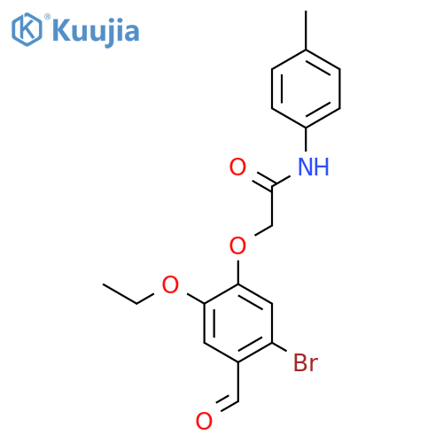 2-(5-Bromo-2-ethoxy-4-formyl-phenoxy)-N-p-tolyl-acetamide structure