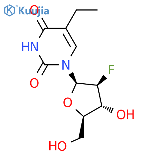 2'-Fluoro-5-ethylarabinosyluracil structure