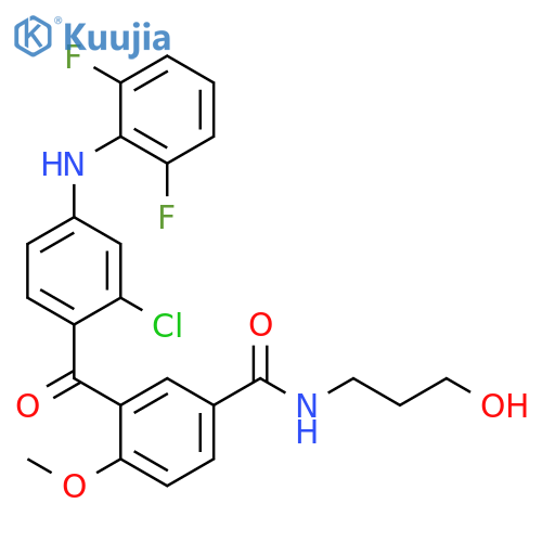 Benzamide, 3-[2-chloro-4-[(2,6-difluorophenyl)amino]benzoyl]-N-(3-hydroxypropyl)-4-methoxy- structure