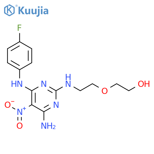 2-2-({4-amino-6-(4-fluorophenyl)amino-5-nitropyrimidin-2-yl}amino)ethoxyethan-1-ol structure