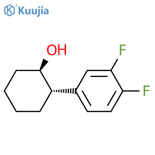 (1R,2S)-2-(3,4-difluorophenyl)cyclohexan-1-ol structure