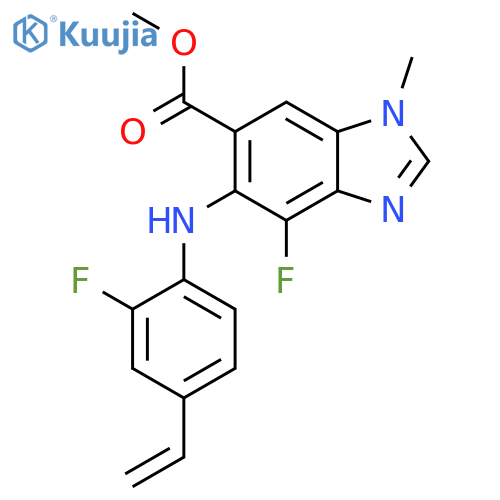 1H-Benzimidazole-6-carboxylic acid,5-[(4-ethenyl-2-fluorophenyl)amino]-4-fluoro-1-methyl-, methyl ester structure