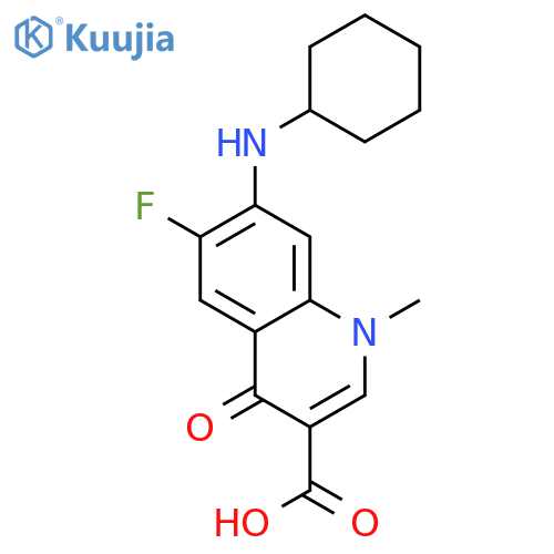 3-Quinolinecarboxylic acid,7-(cyclohexylamino)-6-fluoro-1,4-dihydro-1-methyl-4-oxo- structure