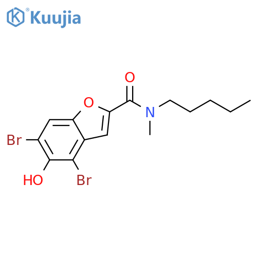 2-Benzofurancarboxamide, 4,6-dibromo-5-hydroxy-N-methyl-N-pentyl- structure