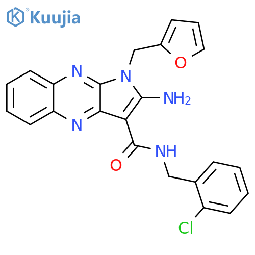 2-amino-N-(2-chlorophenyl)methyl-1-(furan-2-yl)methyl-1H-pyrrolo2,3-bquinoxaline-3-carboxamide structure