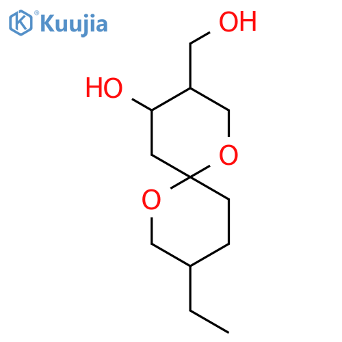 (3R,4S,6R,9R)-9-ethyl-3-(hydroxymethyl)-1,7-dioxaspiro[5.5]undecan-4-ol structure