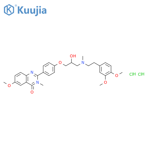 4(3H)-Quinazolinone,2-[4-[3-[[2-(3,4-dimethoxyphenyl)ethyl]methylamino]-2-hydroxypropoxy]phenyl]-6-methoxy-3-methyl-,hydrochloride (1:2) structure