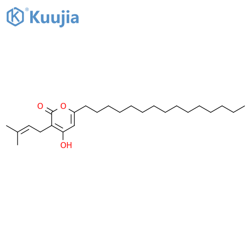 2H-Pyran-2-one, 4-hydroxy-3-(3-methyl-2-butenyl)-6-pentadecyl- structure