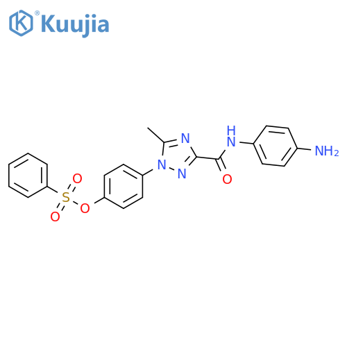 1H-1,2,4-Triazole-3-carboxamide,N-(4-aminophenyl)-5-methyl-1-[4-[(phenylsulfonyl)oxy]phenyl]- structure