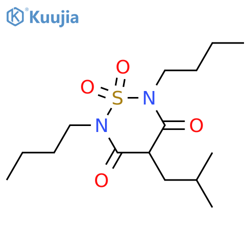 2H-1,2,6-Thiadiazine-3,5(4H,6H)-dione,2,6-dibutyl-4-(2-methylpropyl)-, 1,1-dioxide structure