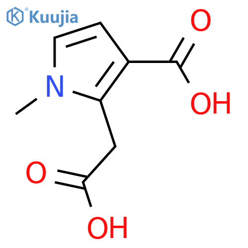 2-(carboxymethyl)-1-methyl-pyrrole-3-carboxylic acid structure