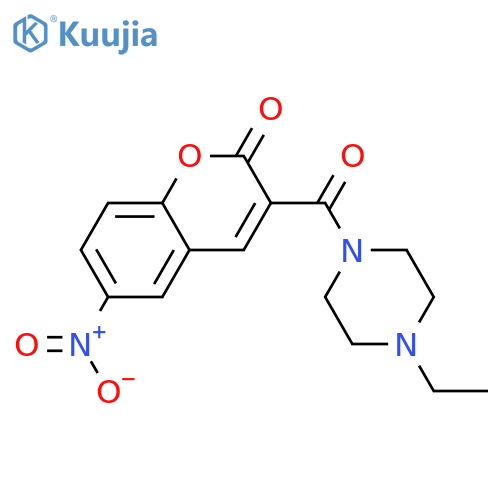 3-(4-ethylpiperazine-1-carbonyl)-6-nitro-2H-chromen-2-one structure