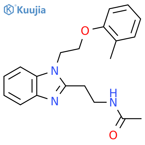 N-(2-{1-2-(2-methylphenoxy)ethyl-1H-1,3-benzodiazol-2-yl}ethyl)acetamide structure