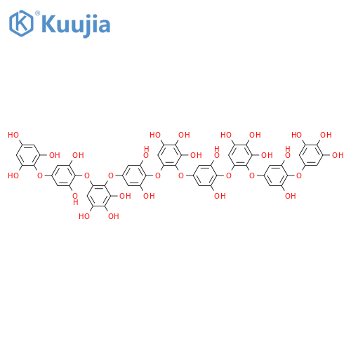 1,2,3-Benzenetriol,4-[3,5-dihydroxy-4-(3,4,5-trihydroxyphenoxy)phenoxy]-5-[4-[6-[4-[6-[2,6-dihydroxy-4-(2,4,6-trihydroxyphenoxy)phenoxy]-2,3,4-trihydroxyphenoxy]-2,6-dihydroxyphenoxy]-2,3,4-trihydroxyphenoxy]-2,6-dihydroxyphenoxy]- structure