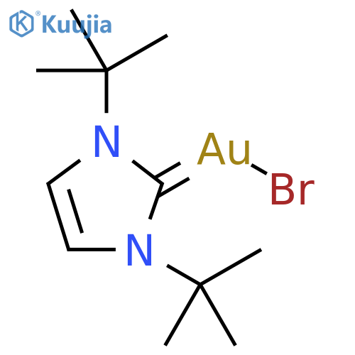 Gold,[1,3-bis(1,1-dimethylethyl)-1,3-dihydro-2H-imidazol-2-ylidene]bromo- structure