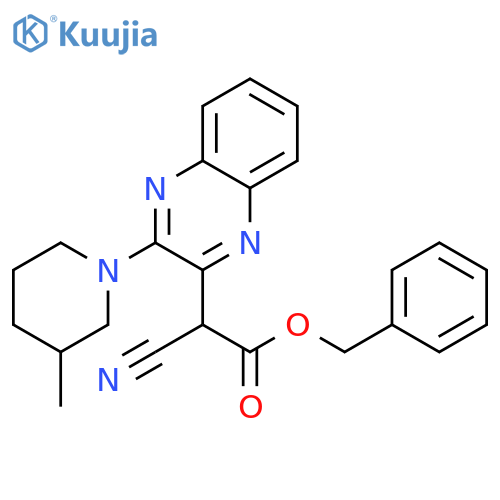 benzyl 2-cyano-2-3-(3-methylpiperidin-1-yl)quinoxalin-2-ylacetate structure