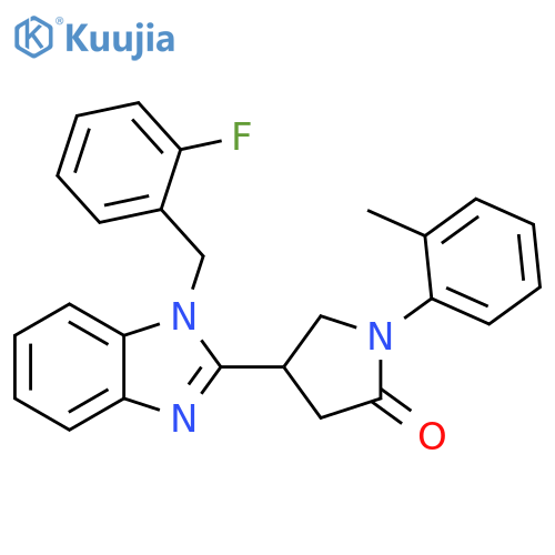 4-{1-(2-fluorophenyl)methyl-1H-1,3-benzodiazol-2-yl}-1-(2-methylphenyl)pyrrolidin-2-one structure