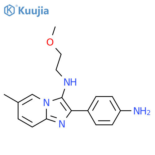 2-(4-Aminophenyl)-N-(2-methoxyethyl)-6-methylimidazo[1,2-a]pyridin-3-amine structure