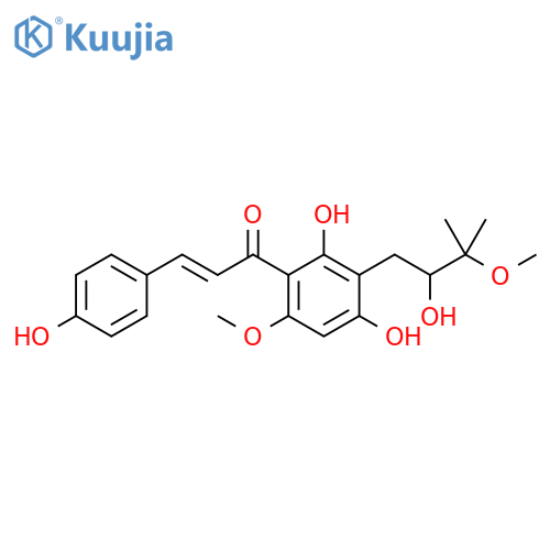 2-Propen-1-one,1-[2,4-dihydroxy-3-(2-hydroxy-3-methoxy-3-methylbutyl)-6-methoxyphenyl]-3-(4-hydroxyphenyl)-, (2E)- structure