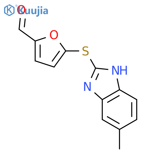 2-Furancarboxaldehyde, 5-[(5-methyl-1H-benzimidazol-2-yl)thio]- structure